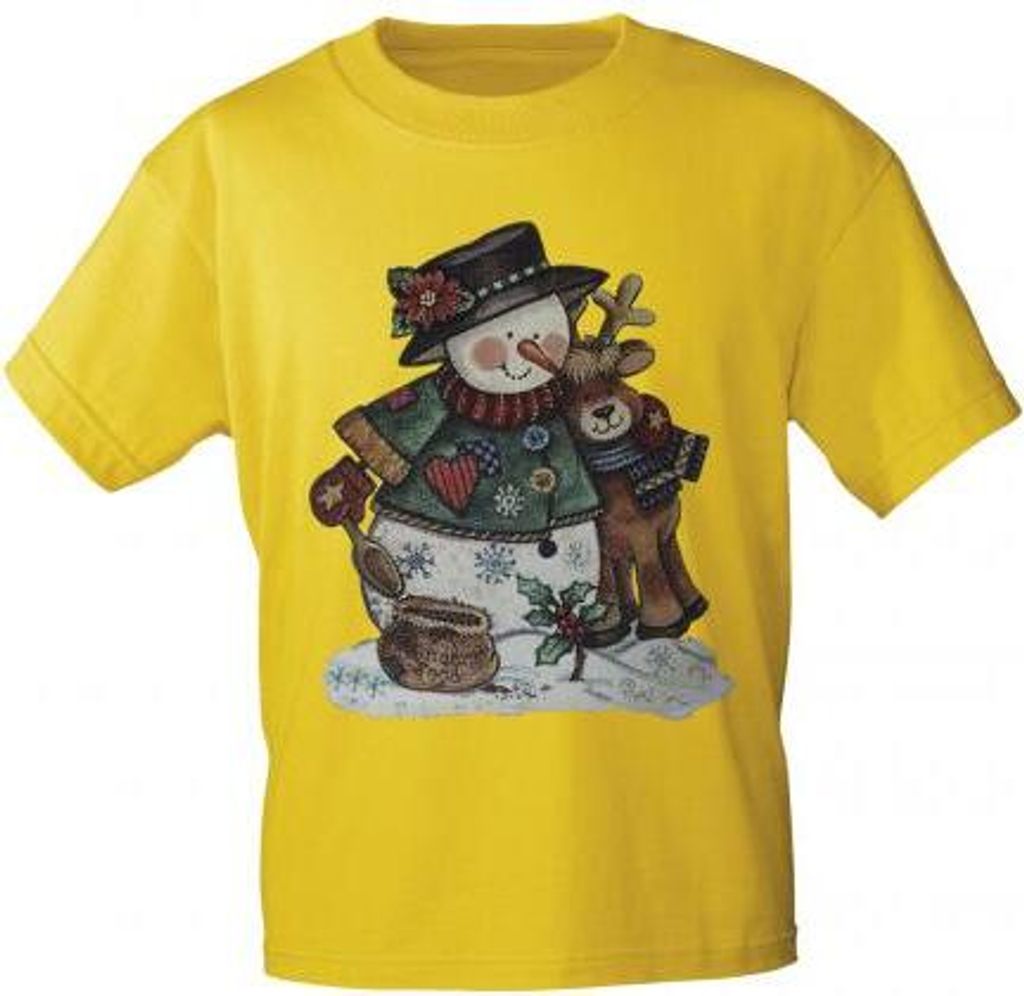 T-Shirt mit Print - Schneemann Snowman Rentier - 10417 - Produktbild 