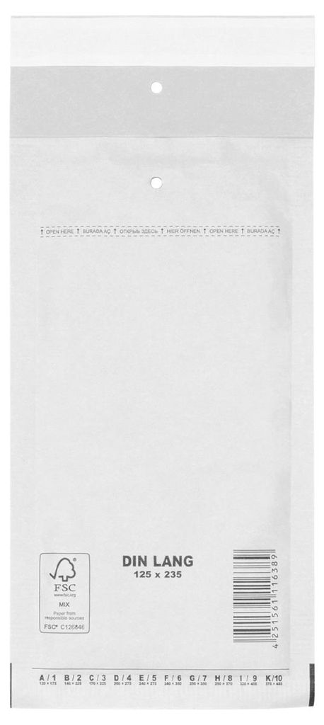 verpacking 800 Luftpolstertaschen 125x235 mm DIN Lang Versandtaschen Weiß - Luftpolsterumschlag Polsterumschläge selbstklebend