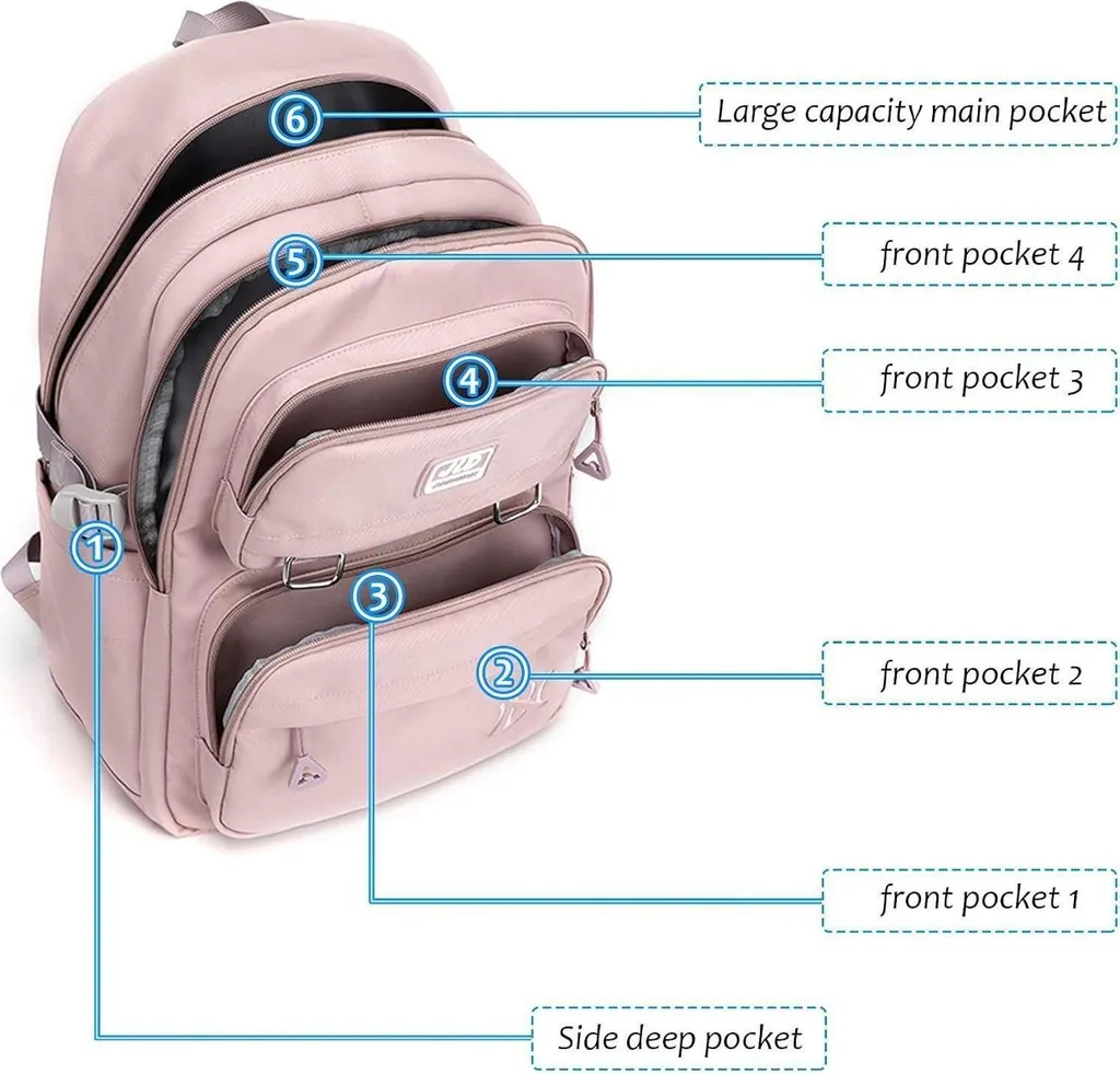 Sac à dos d'école mixte grande capacité 30L imperméable en nylon - 4