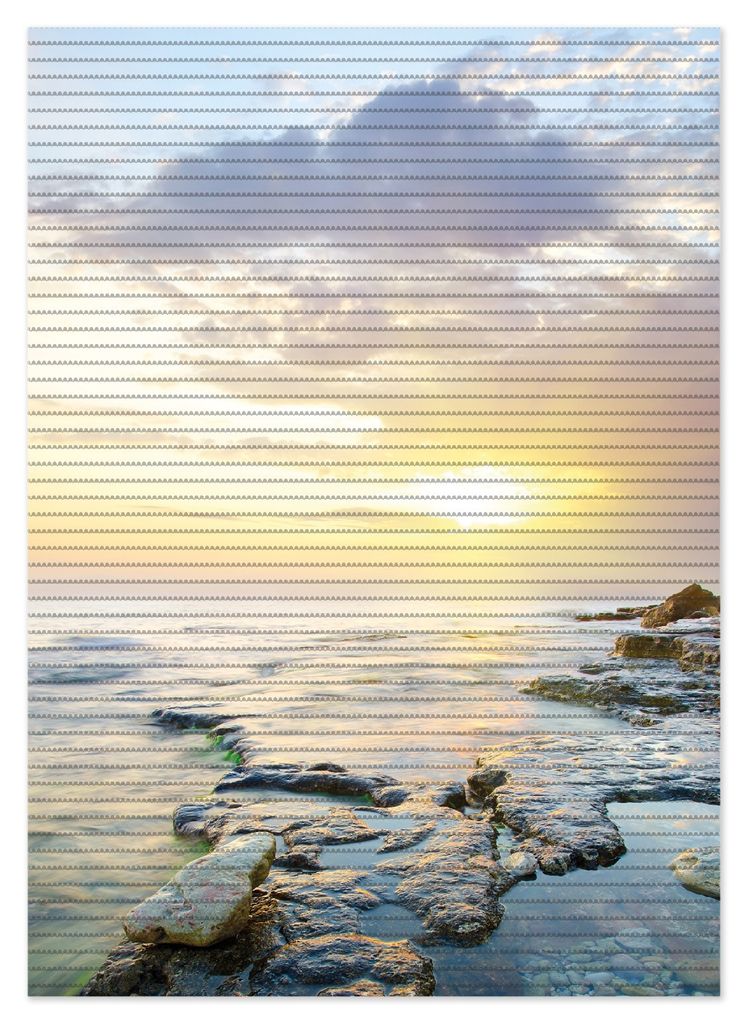 Wallario Duschmatte Antirutschmatte Badmatte Fußmatte Sonnenuntergang über dem Meer, Größe ca. 70 x 50 cm