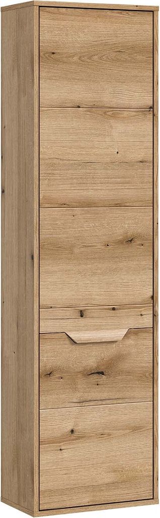 Zeno Hochschrank Bad wandhängend 1 Tür Eiche Nachbildung. Produktbild 