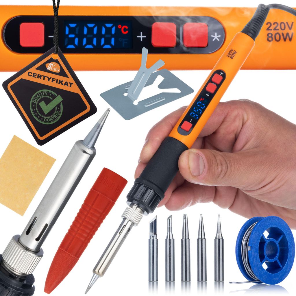 Soldador Orange Mastiff 80W – Pantalla LCD | 180-500°C | Imagen del producto 
