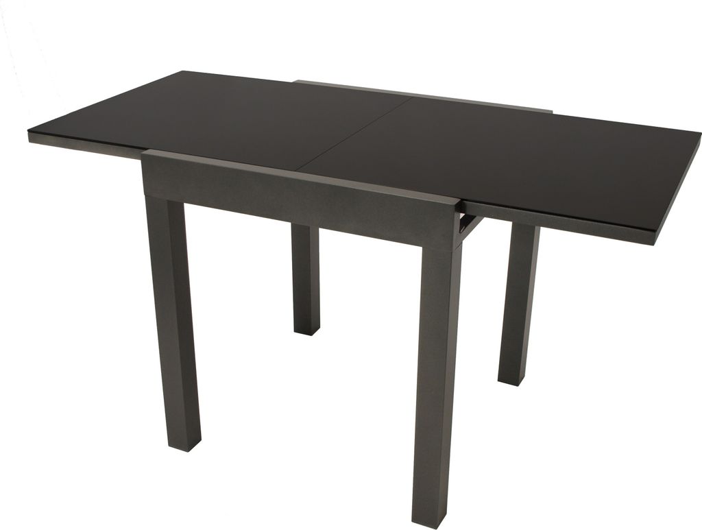 Balkon-Ausziehtisch Gartentisch Tisch Glaspatte Gestell Produktbild 