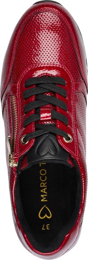 MARCO TOZZI Damen Sneaker flach Reißverschluss Schnürsenkel 2-23782-41, Größe:38 EU, Farbe:Rot