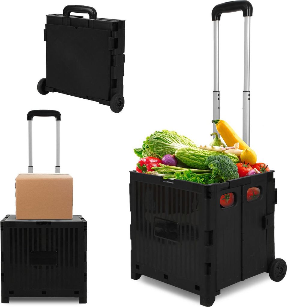 Jayseuw Einkaufstrolley klappbar mit 2 Rädern 45L Produktbild 