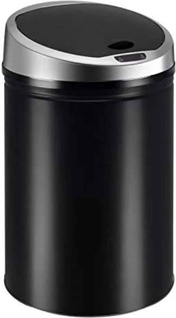 Collecteur de déchets 50L noir avec couvercle hermétique silencieux