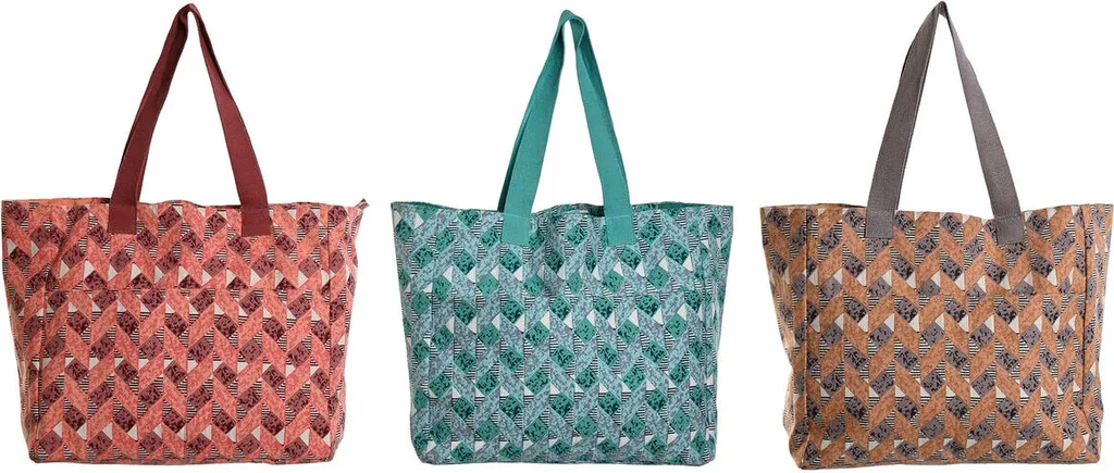 Sac à main Home ESPRIT Marron Turquoise Corail 55 x 14 x 35 cm - 3 pièces
