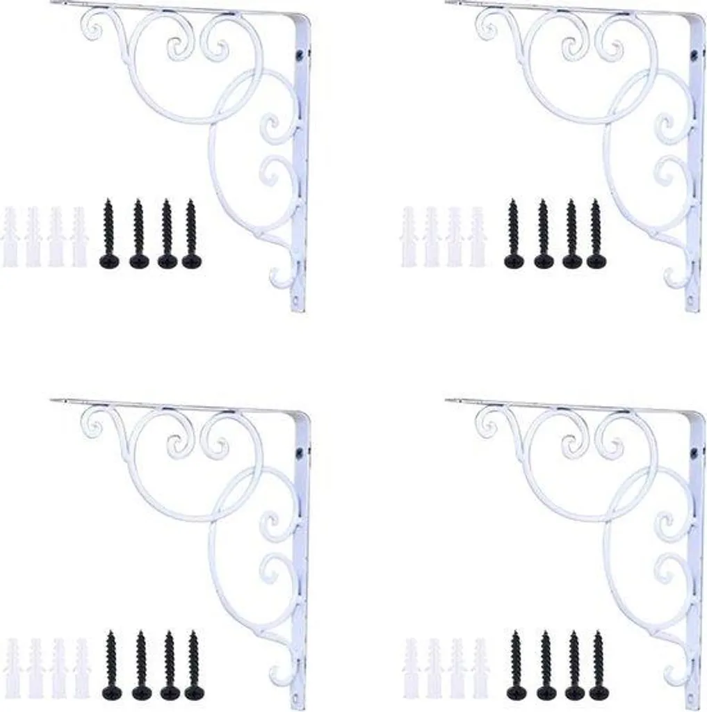 Support mural anti-flexion pour charges lourdes - Métal blanc lot 2