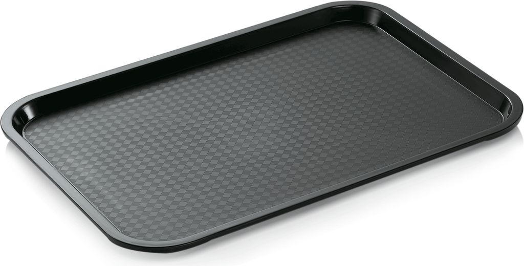 WAS Germany Gastro Tablett schwarz stapelbar 45,5 x 35,5 x 2 cm Serviertablett Polypropylen