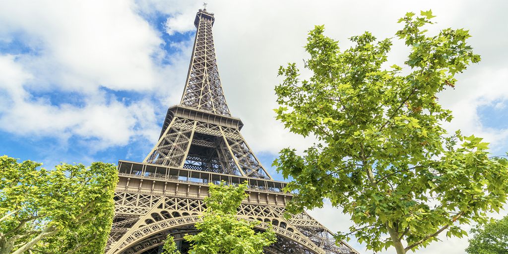 Tulup Küchenrückwand Spritzschutz aus Glas -100x50 -Spritzschutz auf gehärtetes GlasSehenswürdigkeiten Eiffelturm Paris