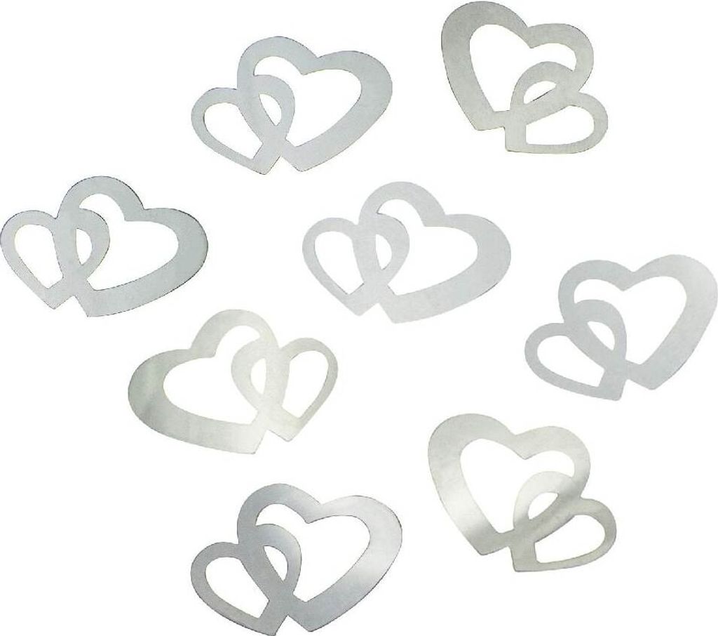 Oblique Unique Herz Konfetti Tischdeko Liebe Romantik Hochzeitsdeko - silber