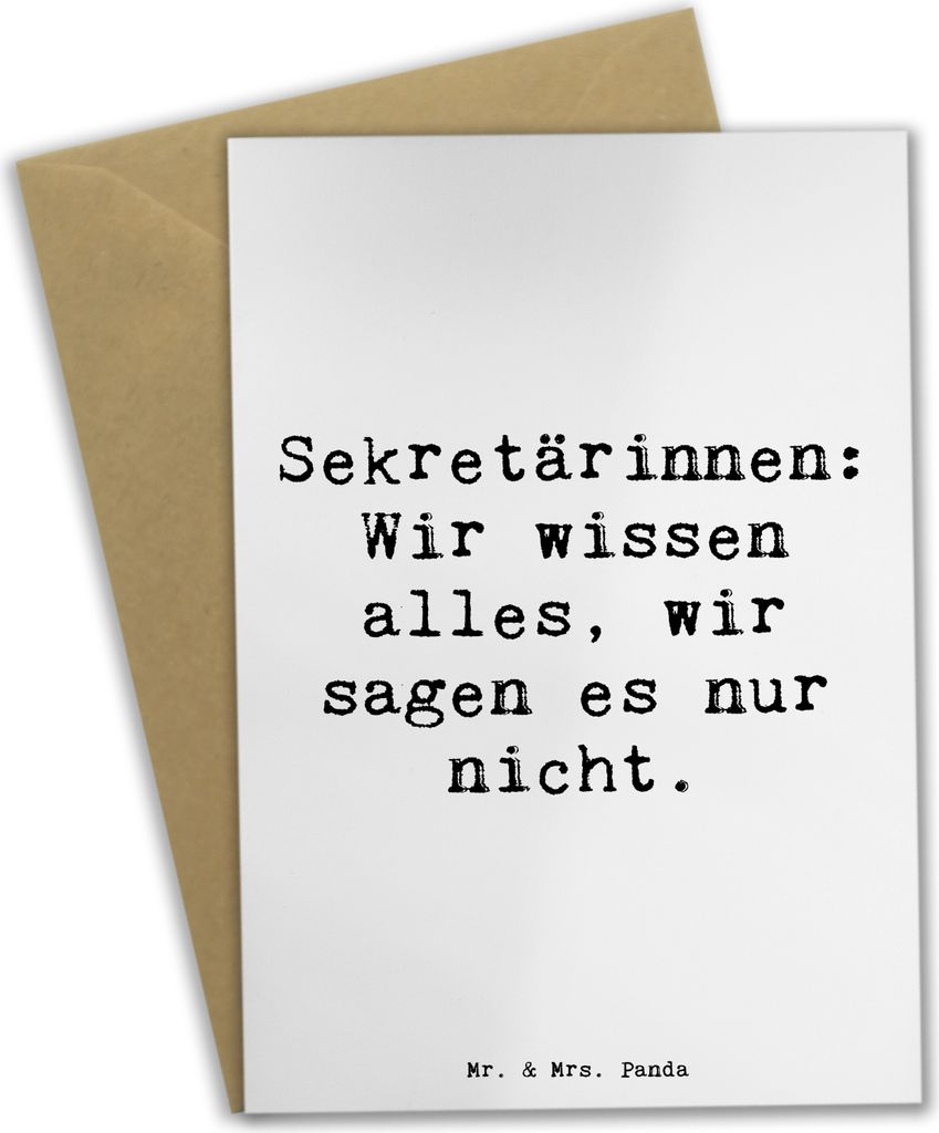 Mr. & Mrs. Panda neujahrskarte Spruch Sekretärin Geheimnisträgerin - Weiß - Geschenk, osterkarte, Geschenke mit Herz, personalisierte, Ansprechp...