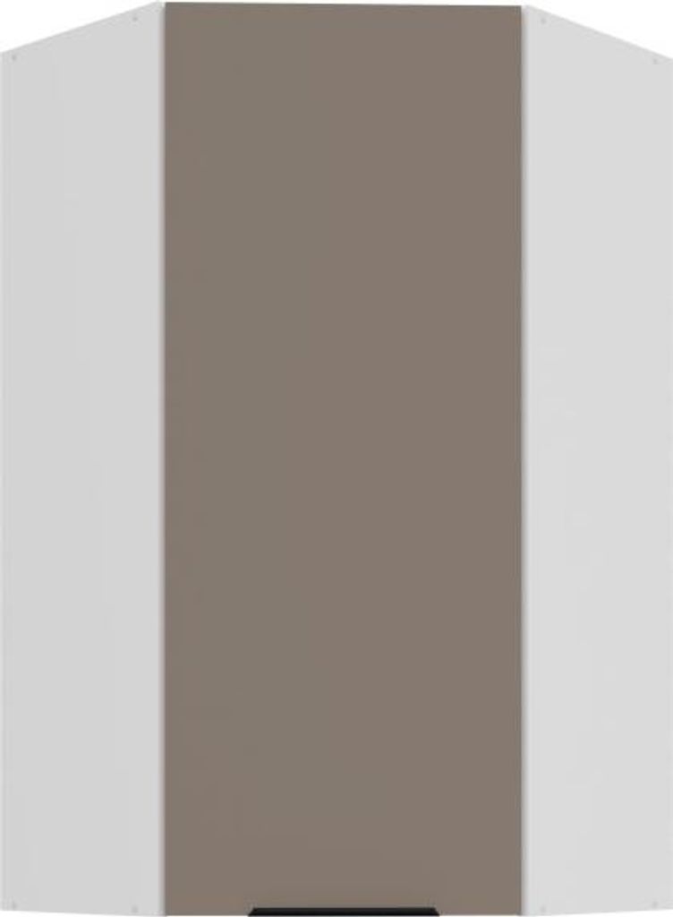 Hoher Eckschrank LUNARA 1 – 60 x 60 cm, dunkelbeige/weiß
