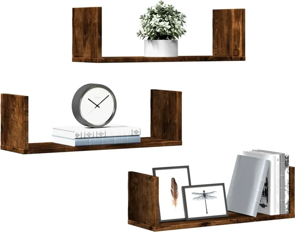 Maison Exclusive Set 3 Mensole 58cm Rovere Affumicato Design Cubo