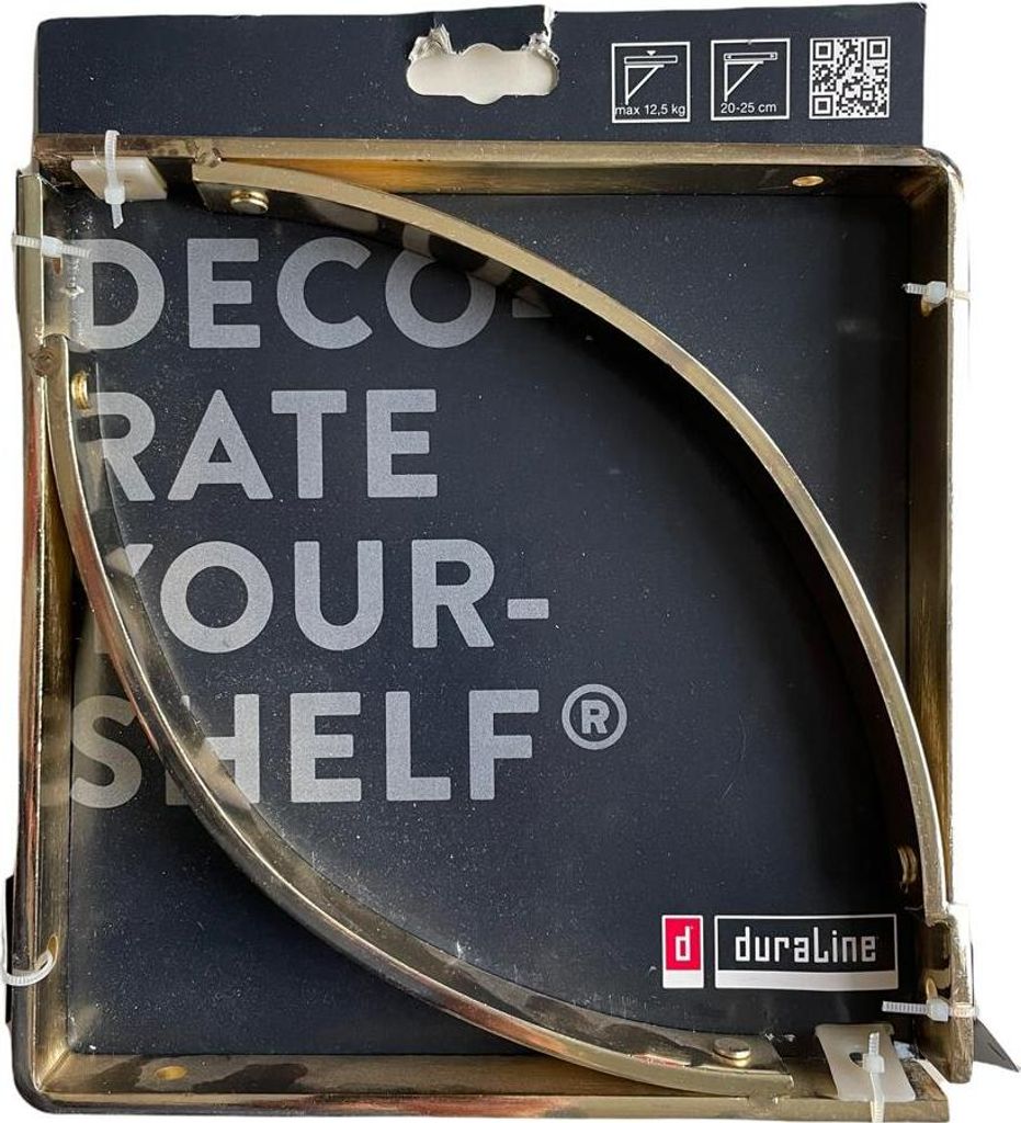 Duraline Winkel"Arch" Regalträger Winkelträger | 19,5 x 19,5 cm | Gold