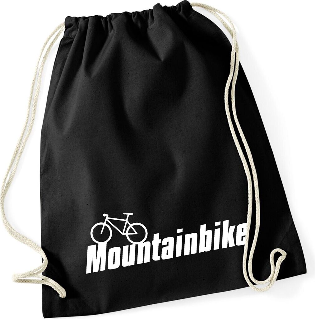 Huuraa Turnbeutel Mountain Bike Fahrrad 12 Liter Black Baumwolle Rucksack Geschenkidee