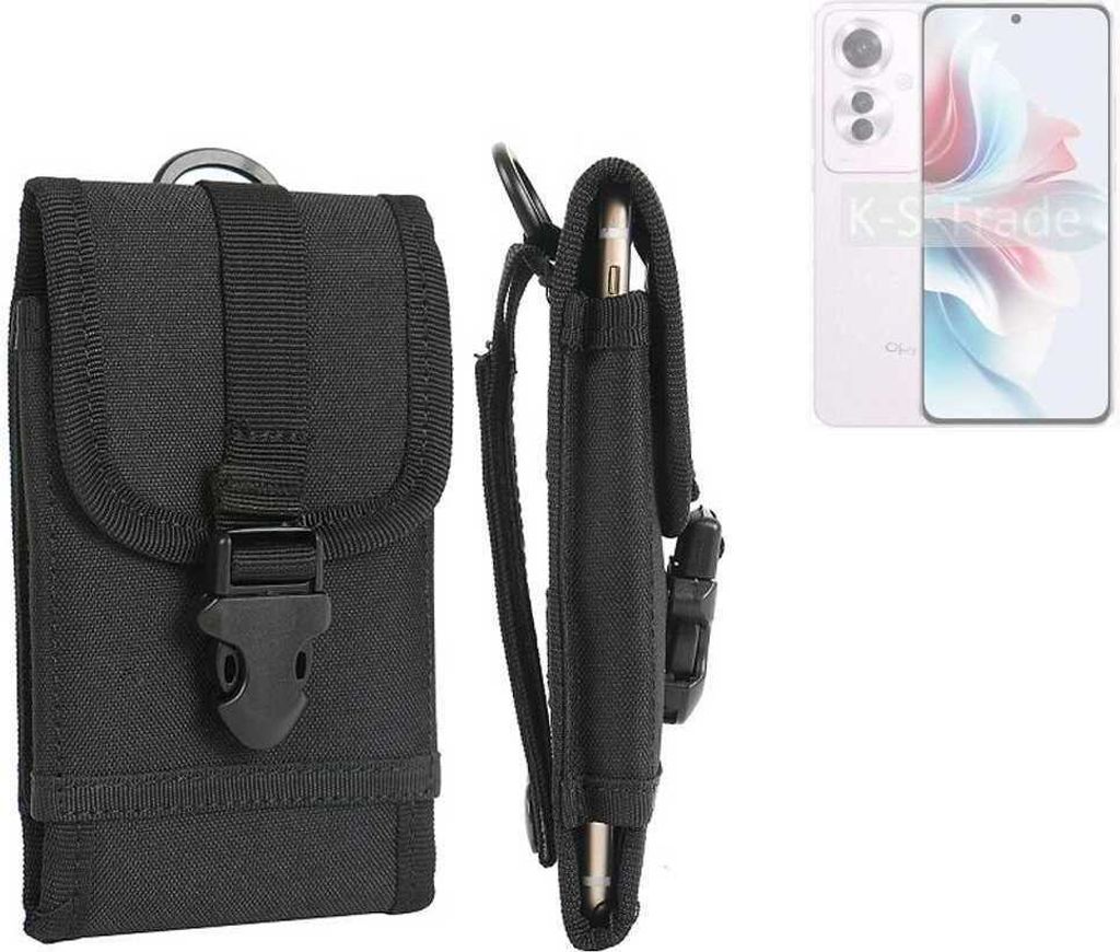K-S-Trade Holster Handy Hülle kompatibel mit Oppo Reno11 F 5G Holster Handytasche Gürtel Tasche Schutz Hülle Robust Outdoor schwarz