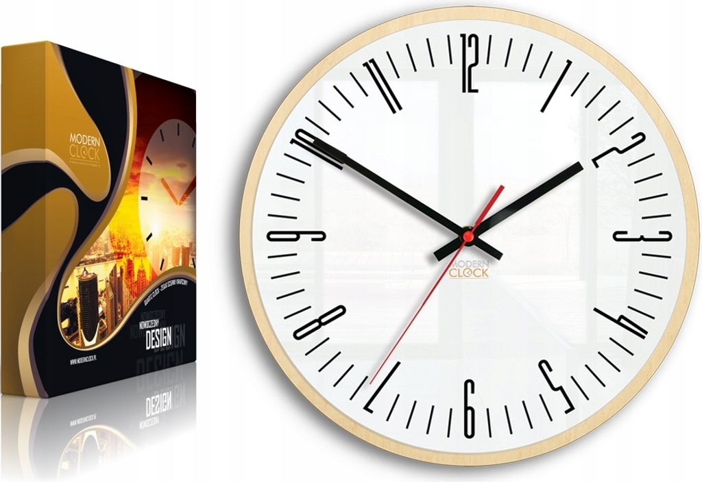 ModernClock, wanduhr, Quarzuhr, Uhr, Wohnzimmeruhr, Piano weiss 30cm