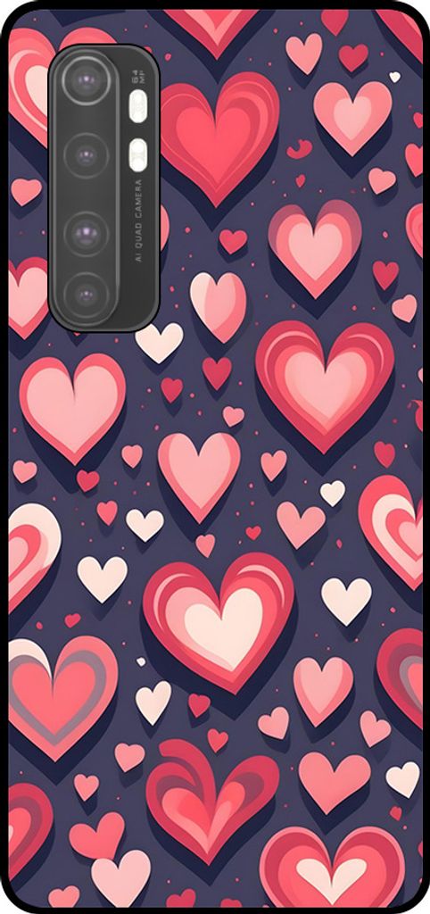 Smartphonica Telefon Fall geeignet für Xiaomi Mi Note 10 Lite mit Herzen Impressum - TPU Backcover Fall mit Herz-Design