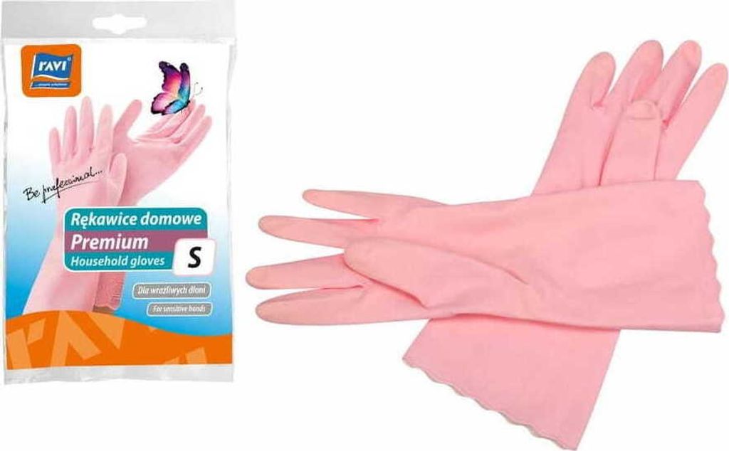 Haushaltsreinigungsschutzhandschuhe S rosa Gummi 1 Paar