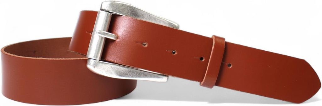 FRONHOFER Damen Ledergürtel 4 cm mit großer Rollschnalle in altsilbern, echt Ledergürtel