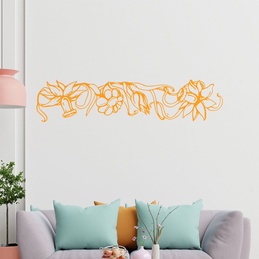 Blumen - Ranken Wandtattoo in 6 Größen - Wandaufkleber Wall Sticker - Dekoration, Küche, Wohnzimmer, Schlafzimmer, Badezimmer