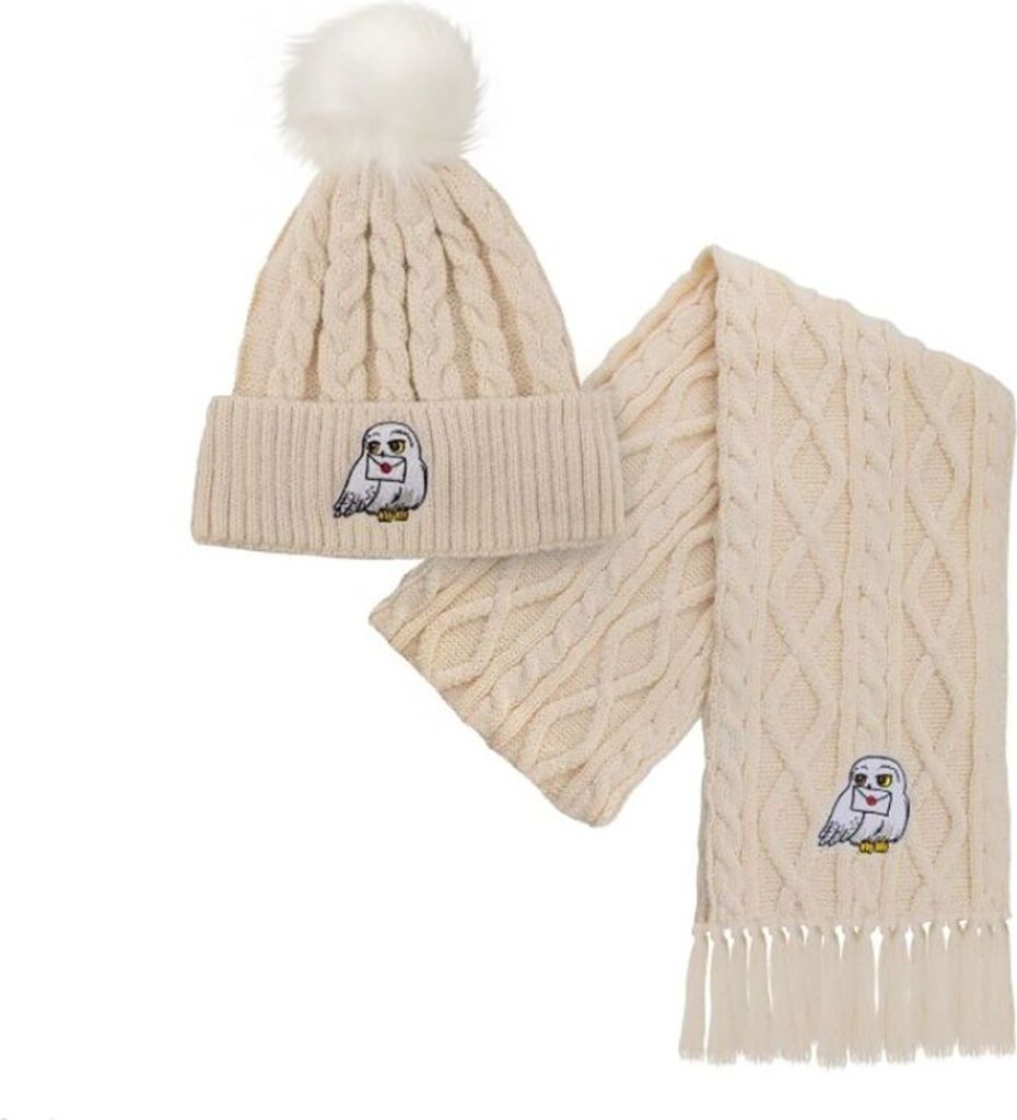 Cinereplicas Harry Potter – Hedwig-Mütze und Schal-Set – Offizielle Lizenz