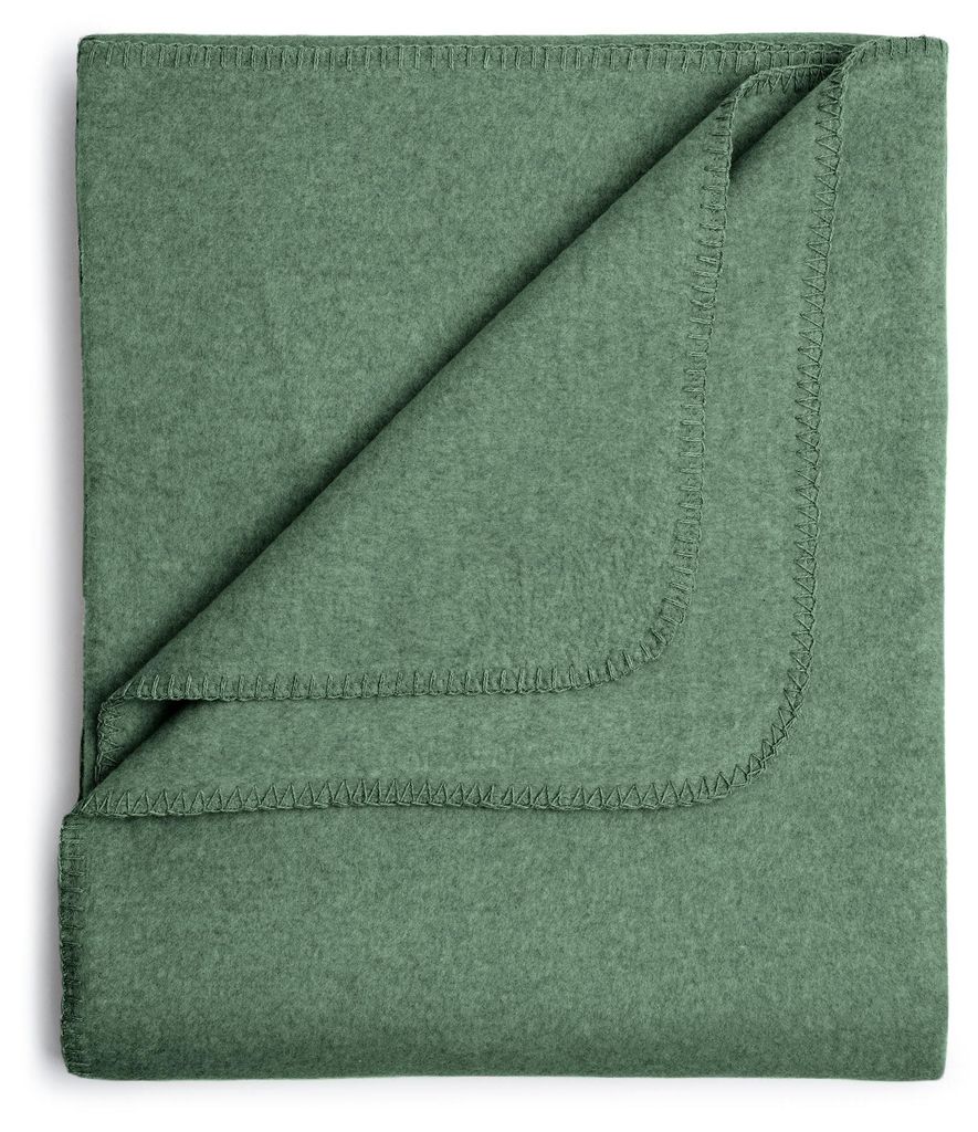 yogabox Flauschige Baumwolldecke - regional hergestellt - forestgreen 150 x 200 cm