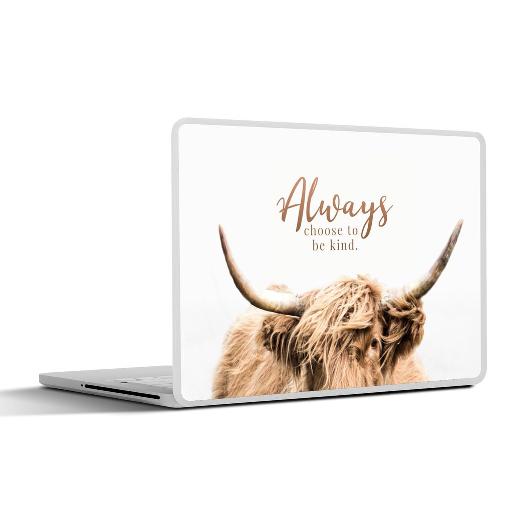 MuchoWow Laptop Aufkleber Sticker Cover Schottischer Highlander - Zitat - Tier 32.5x23.5 cm - Sticker für Laptop - Selbstklebend