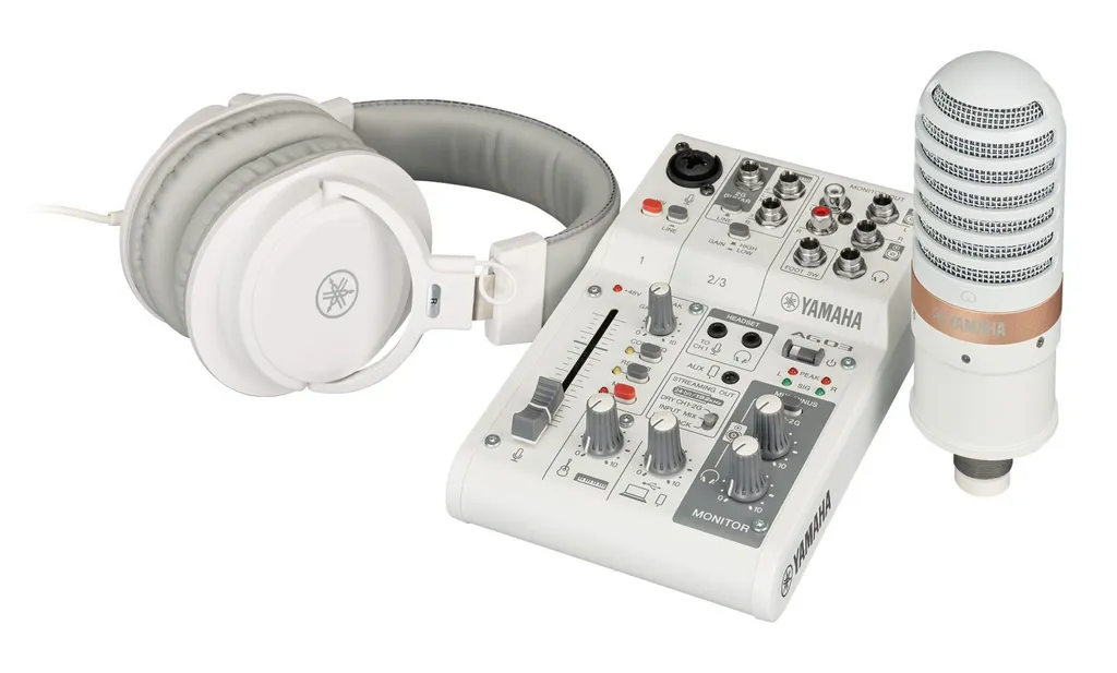 Mixeur Yamaha AG03MK2WLSPK 3 canaux blanc interface audio USB-C