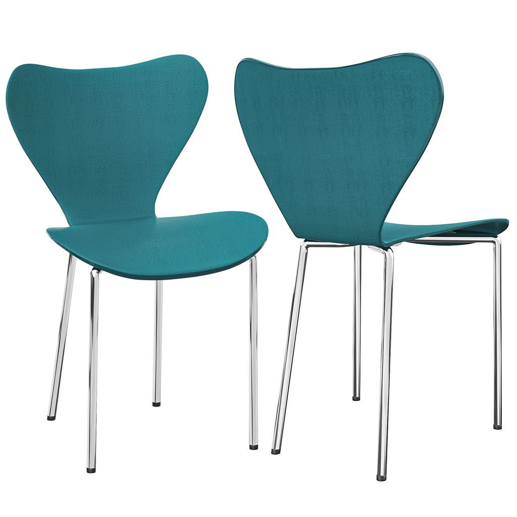 2er Set Esszimmerstuhl aus Kunststoff Wohnzimmerstuhl Gartenstuhl lehnstuhl Blau