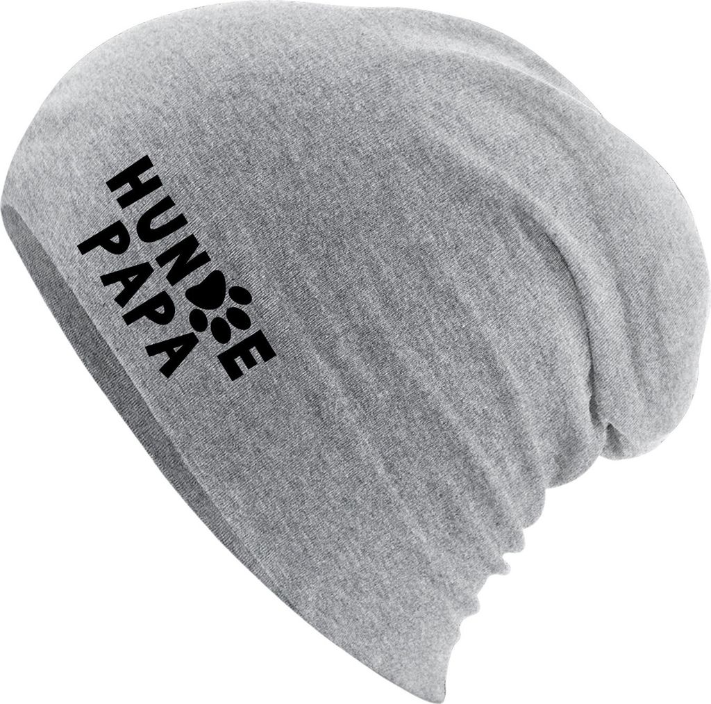 Huuraa Beanie Hundepapa Tapse Heather Grey One Size Baumwolle und Elasthan Mütze Geschenkidee