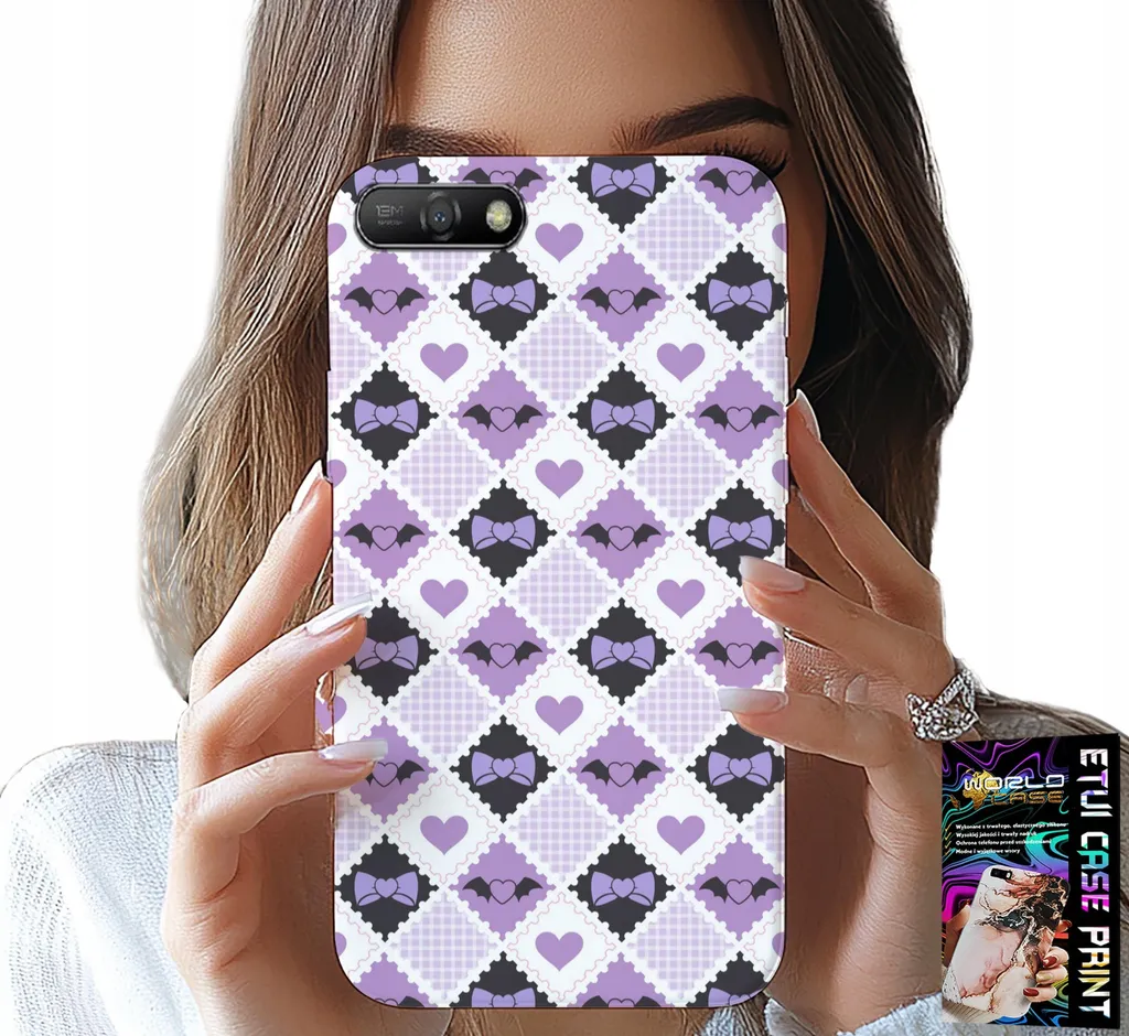 Cover Huawei Y6 2018 con Fiocco Fashion Hearts e Vetro Temperato Omaggio
