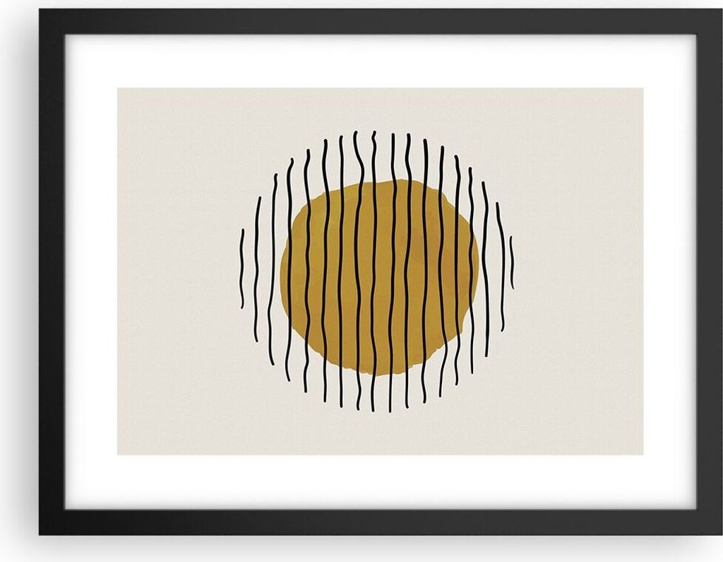 Gerahmtes Poster - Schwarzer Rahmen - Modern Piece Linear - 40x30 cm - Wand Bild - Wanddeko - Wandbilder - Kunstposter - Wandposter - Bilderrahmen ...