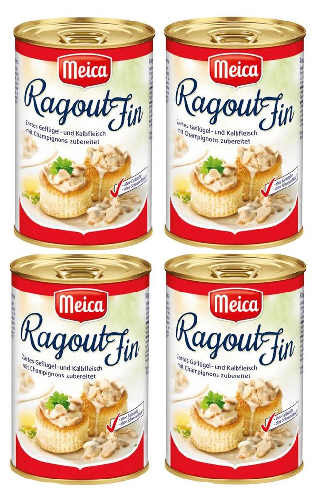 Meica Ragout Fin zartes Geflügel und Kalbfleisch 400g 4er Produktbild 