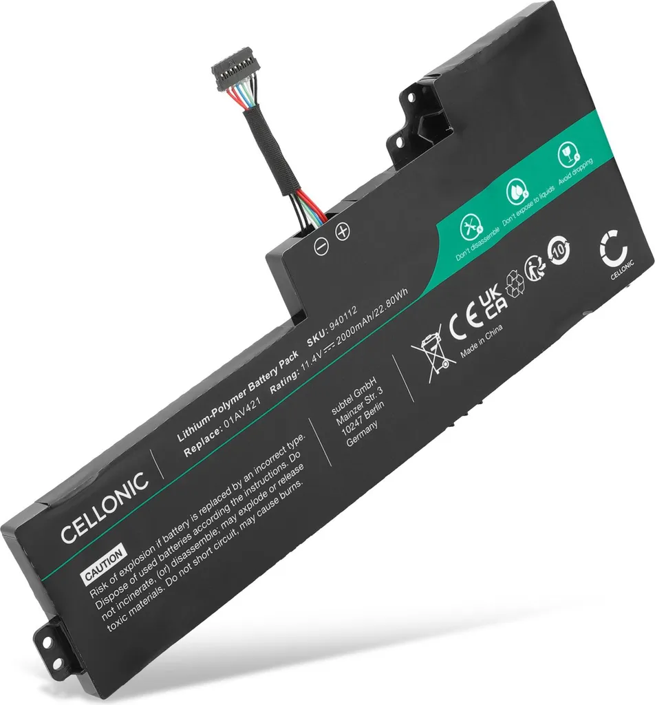Batteria per Lenovo ThinkPad T480 T470 A485 | 01AV421 2000mAh 11.4V