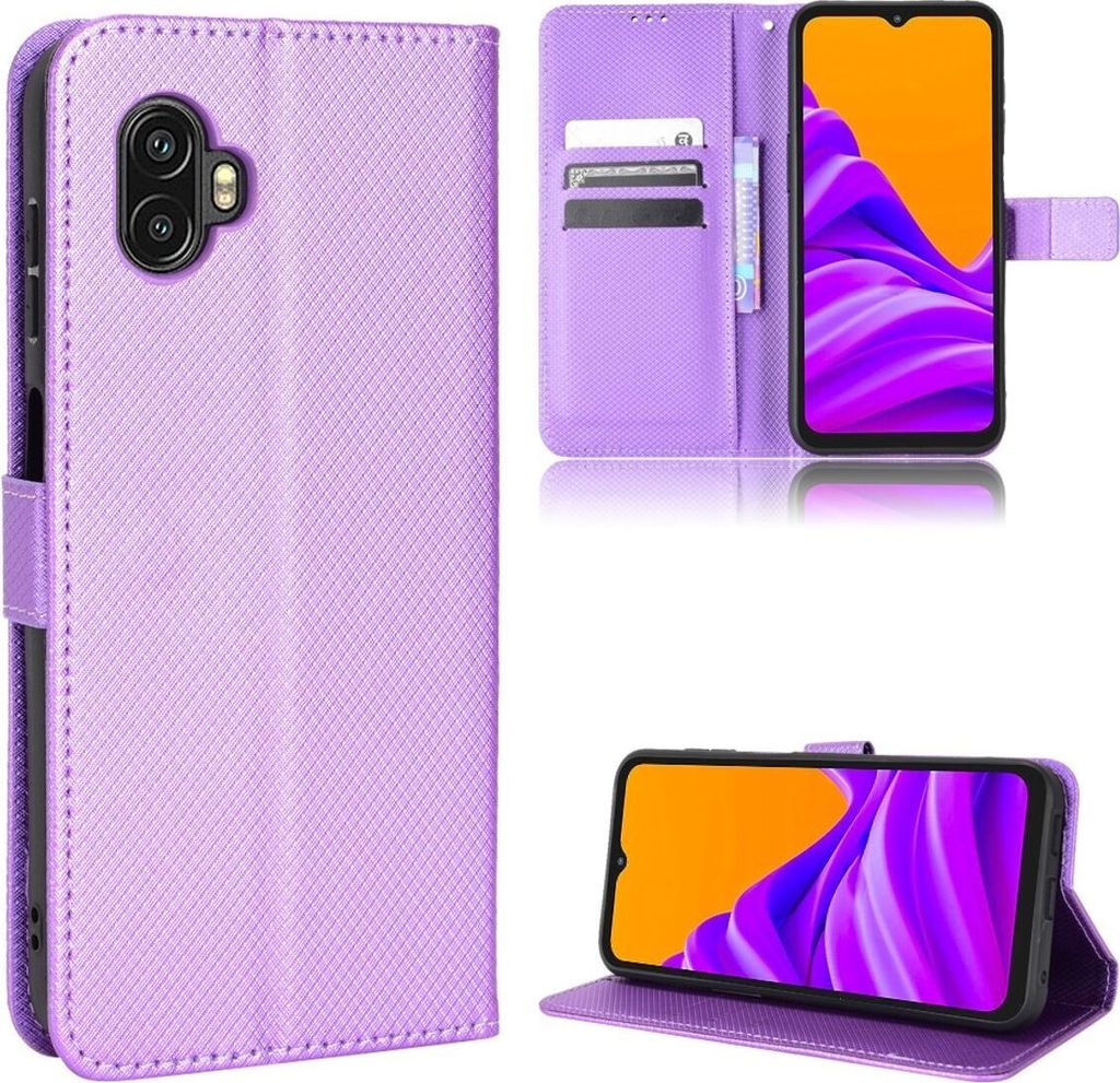 König Design Hülle kompatibel mit Samsung Galaxy Xcover 6 Pro Kunstleder Handyhülle - Handy Case Violett