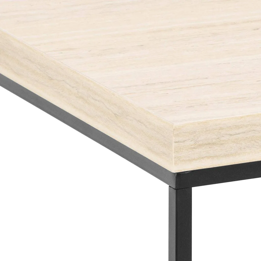 Table Basse Barossa Beige 60cm : Plateau Résistant et Pieds en Bois Clair
