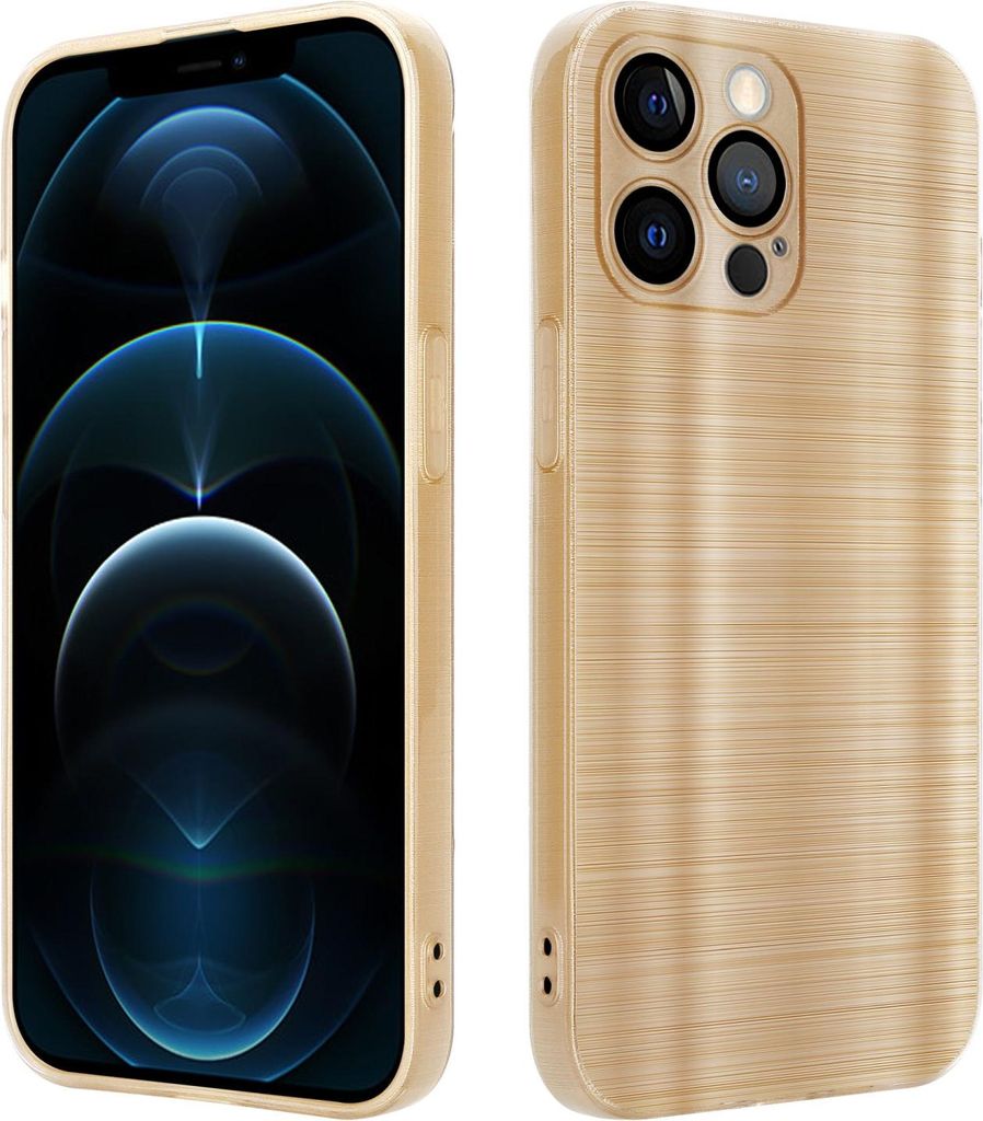 Cadorabo Hülle für Apple iPhone 12 PRO Schutz Hülle in Gold Handyhülle TPU Silikon Etui Case