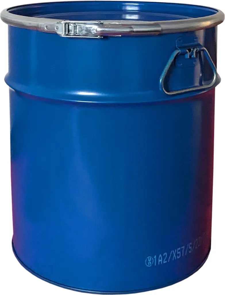fusto in acciaio plasteo da 30 litri con coperchio Hobbock anello di bloccaggio del fusto in lamiera con chiusura a leva esterna adatto per l'estrazione a ciclone sicurezza alimentare