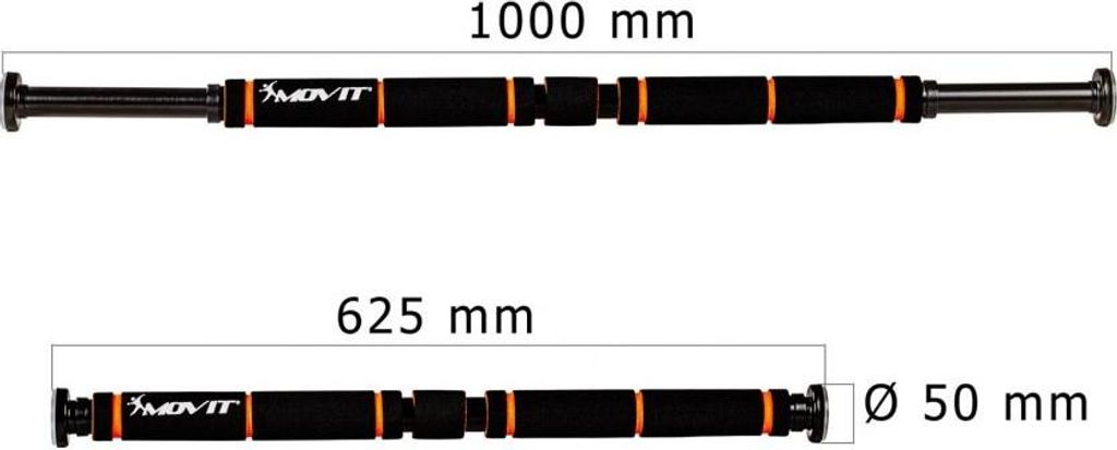 Two pull-up bars are shown with dimensions indicated.