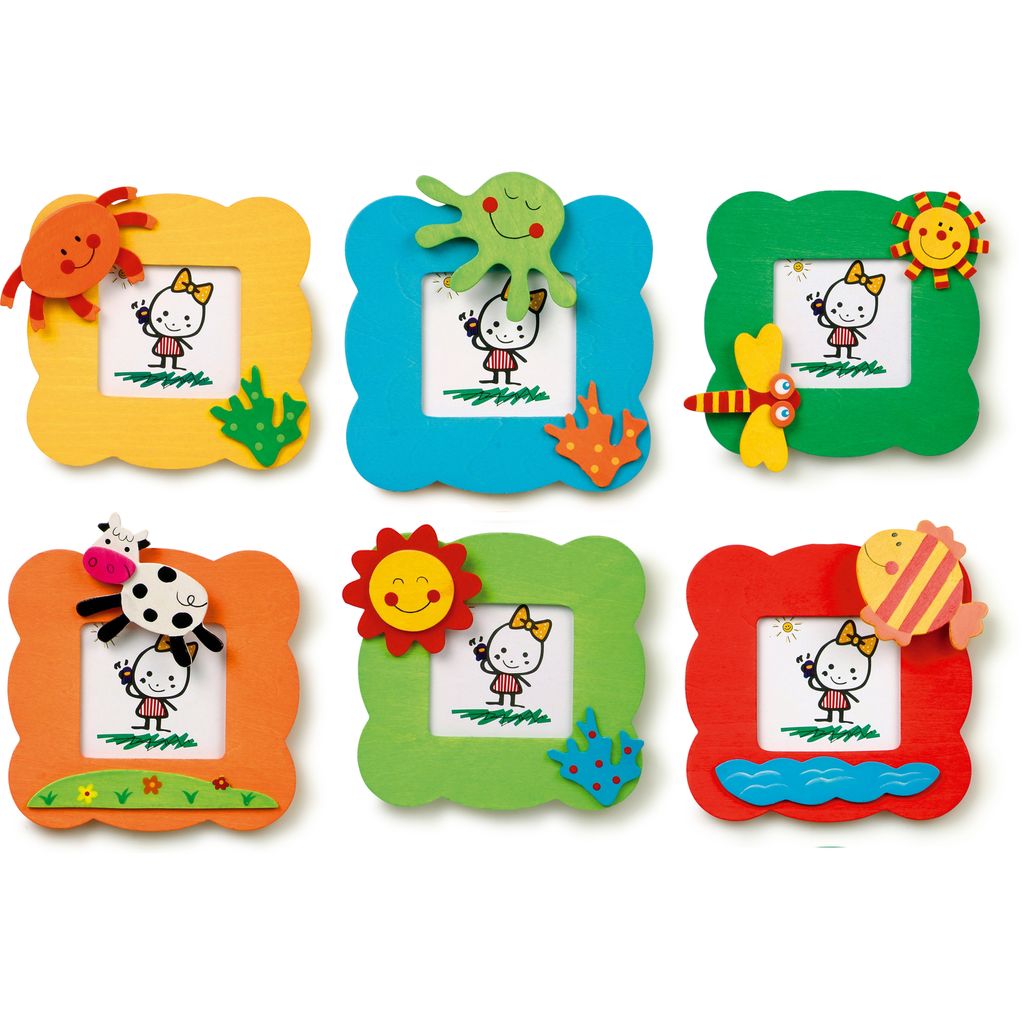 Small Foot 7765 Bilderrahmen Lachende Gesichter, 6-teilig (Farbe zufällig, 1 Set)