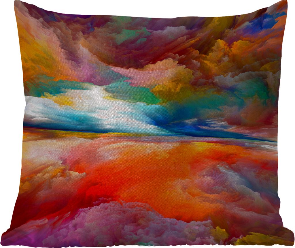 MuchoWow Outdoor Kissen - Gemälde - Ölgemälde - Abstrakt - Wolken - 40x40 cm - Wetterfest - Lounge Kissen - Kopfkissen - Interieur - Polster m...