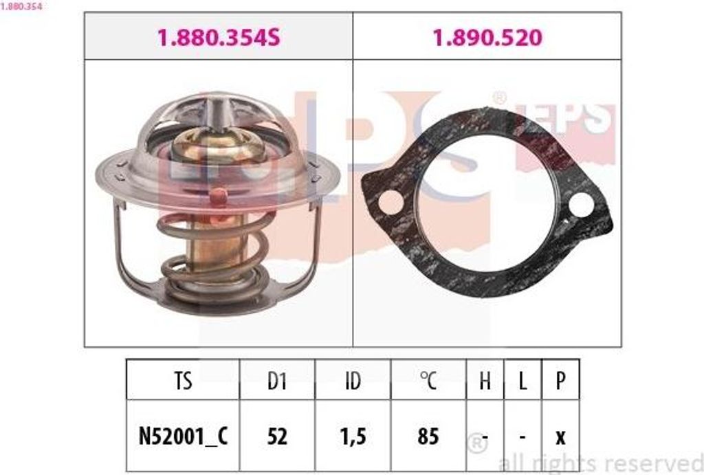 EPS Thermostat Kühlmittel 85°C für FORD Ranger (ET) RANGER (ER, EQ) für MAZDA MX-5 II (NB)