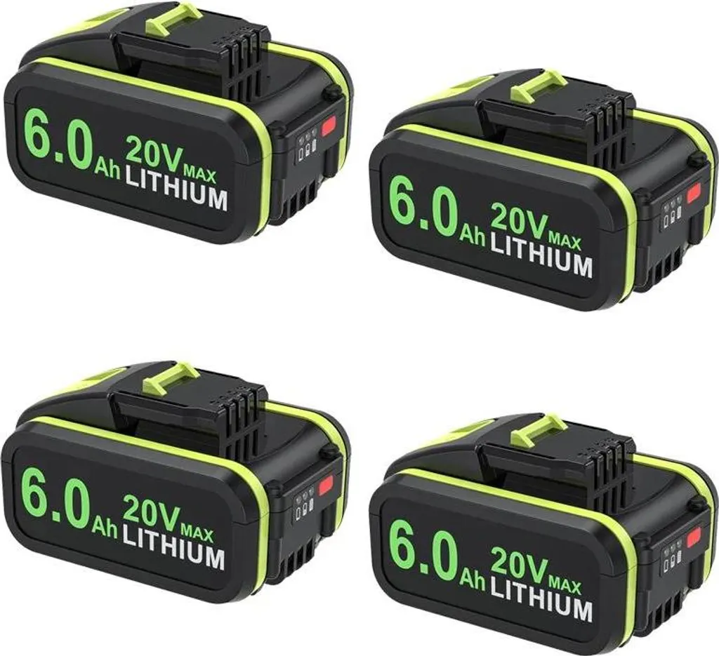Accumulateur Li-Ion 6000mAh 4pcs : Batterie Haute Capacité pour Outils
