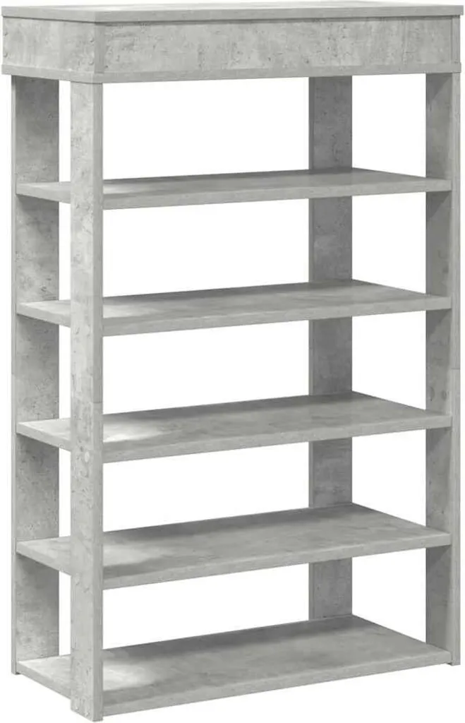 Étagère chaussures 5 niveaux bois composite gris béton vidaXL 98 cm