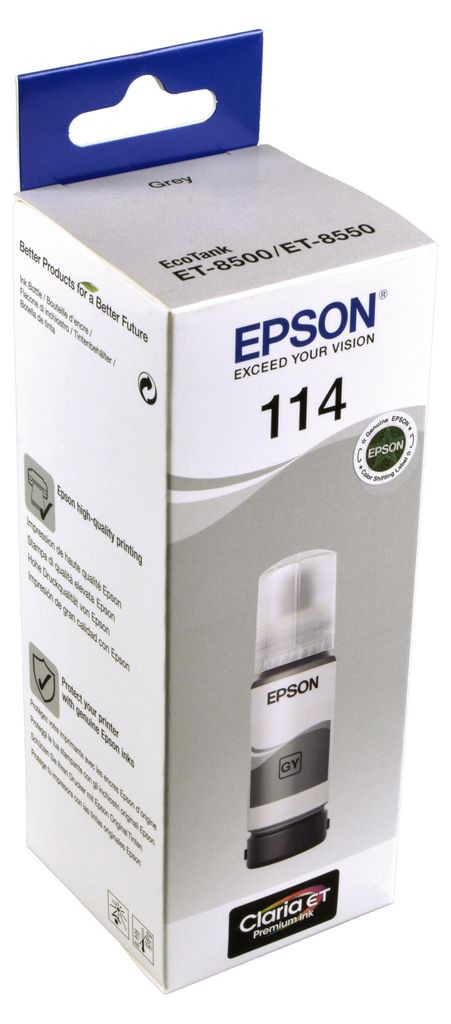 Epson 114 EcoTank Grey ink bottle, Original, Grau, Epson, Produktbild 