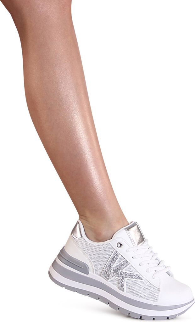 topschuhe24 3137 Damen Plateau Sneaker, Farbe:Weiß, Größe:40 EU