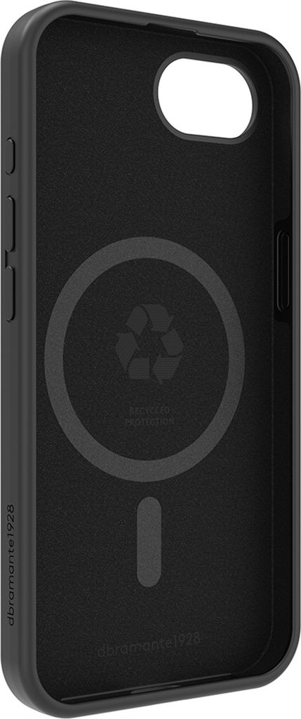 DBRAMANTE1928, MagSafe kompatible Hülle iPhone 16e Monaco aus Recyclingkunststoff, Schwarz