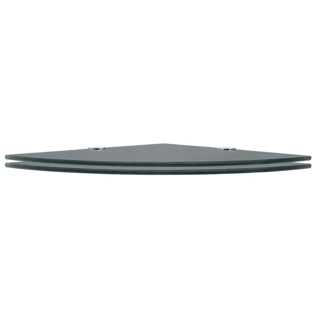 Möbel Eckregale 2er-set - multifunktional& Moderne - mit Verchromten Halterungen Glas Schwarz - Wandregale CLORIS5860621